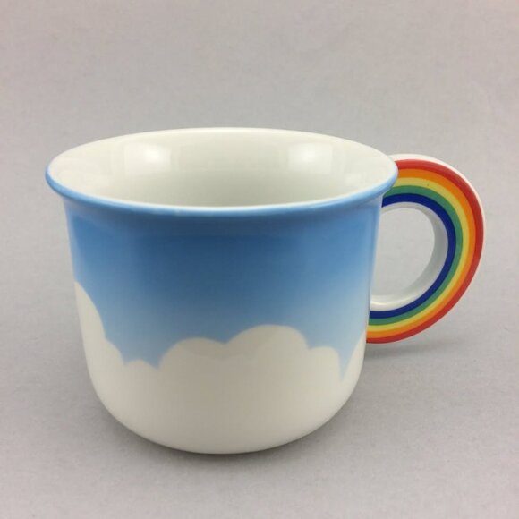 Vandor Mug Rainbow Handle 1980 Clouds Cloudy Sky 80s Collectible - Picture 4 of 10